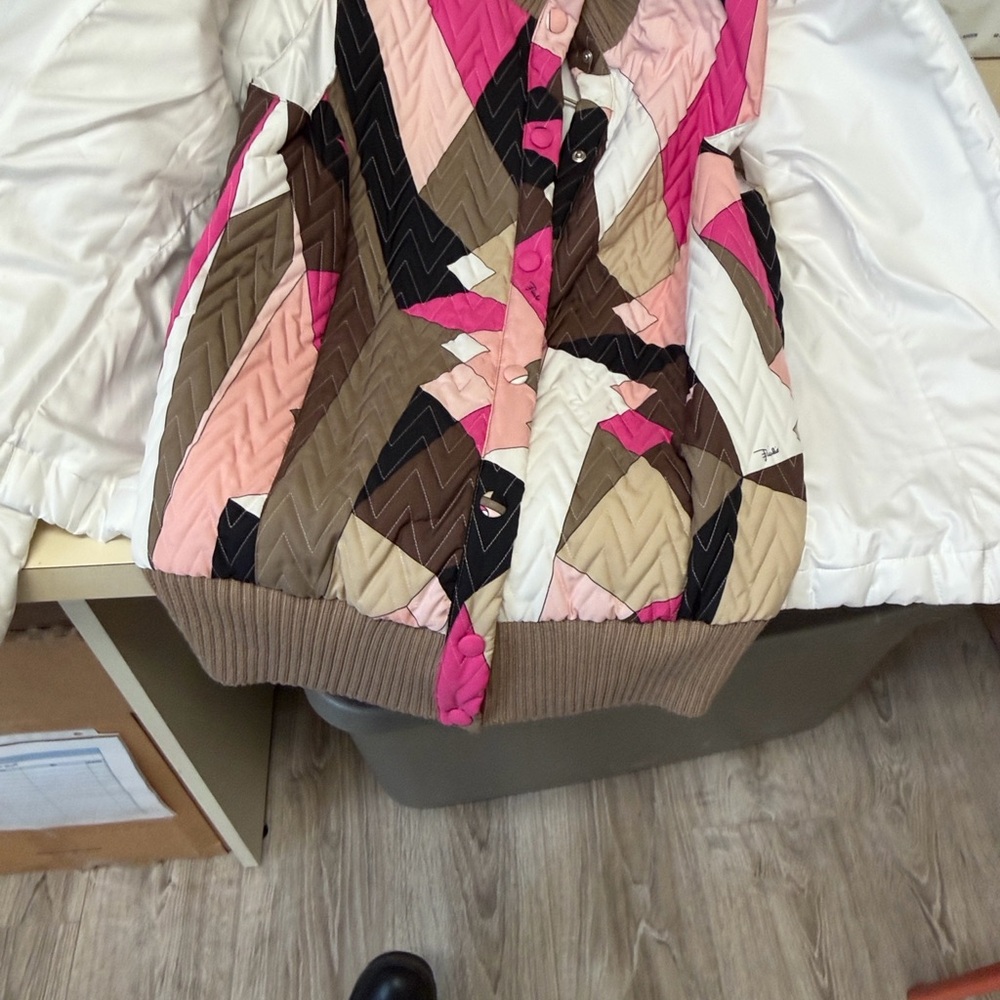 Emilio Pucci Pink and Brown Ski Jacket 2 pcs jacket and vest - Picture 12 of 15
